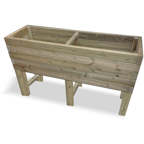 Raised Super Heavy Duty Veg Trough Planter - Timber - L180 x W60 x H80 cm - Fully Assembled