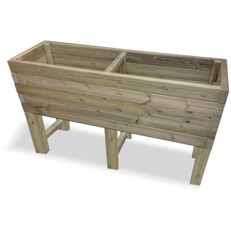 Raised Super Heavy Duty Veg Trough - Timber - L60 x W120 x H80 cm - Fully Assembled