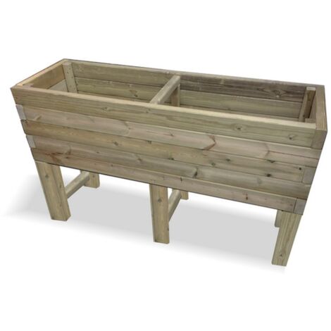 Raised Super Heavy Duty Veg Trough - Timber - L60 x W150 x H80 cm - Fully Assembled