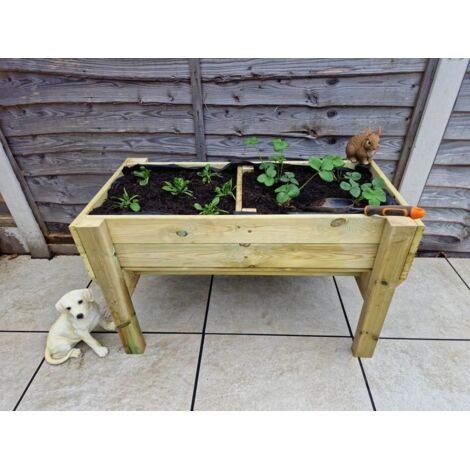 Raised Veg Trug Garden Planter - Scandinavian Redwood - L52 x W180 x H60 cm - Minimal Assembly Required
