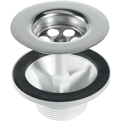 RAK 1 1/2 inch Stainless Steel Waste with Plug - BSW6CP2H
