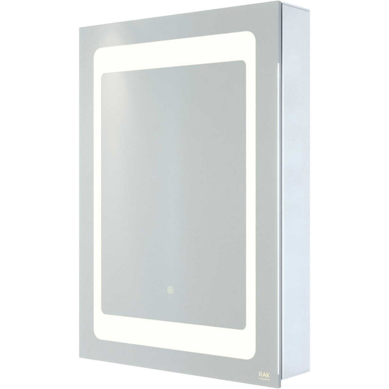 Rak Ceramics - rak Aphrodite 500mm x 700mm Recessable Illuminated led Mirrored Cabinet with Demister and Shaver Socket - RAKAPH5001