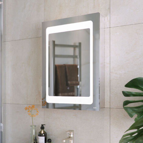 RAK Aphrodite 500mm x 700mm Recessable Illuminated LED Mirrored Cabinet with Demister and Shaver Socket - RAKAPH5001