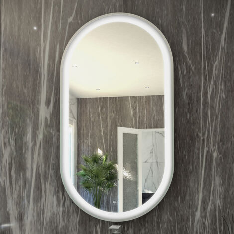 RAK Art Chrome 450mm x 1000mm Oval LED Mirror - RAKARTOVCP5001