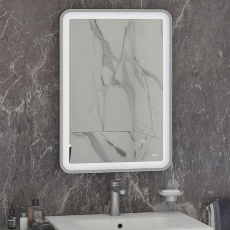 RAK Art Chrome 500mm x 700mm Soft Illuminated LED Mirror - RAKARTSFCP5001