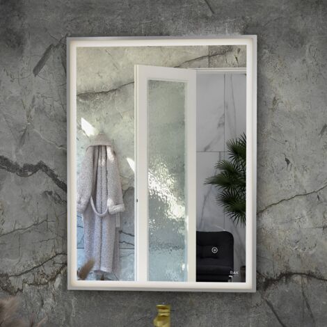 RAK Art Chrome 500mm x 700mm Square LED Mirror - RAKARTSQCP5001