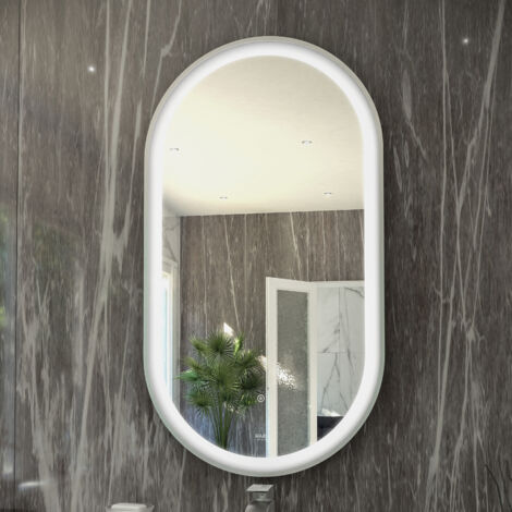 RAK Art Chrome 550mm x 1000mm Oval LED Mirror - RAKARTOVCP5002