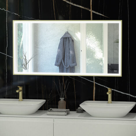 RAK Art Chrome 600mm x 1200mm Square LED Mirror - RAKARTSQCP5004