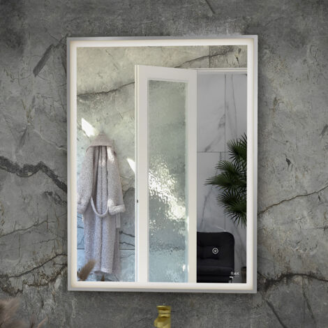 RAK Art Chrome 600mm x 800mm Square LED Mirror - RAKARTSQCP5002
