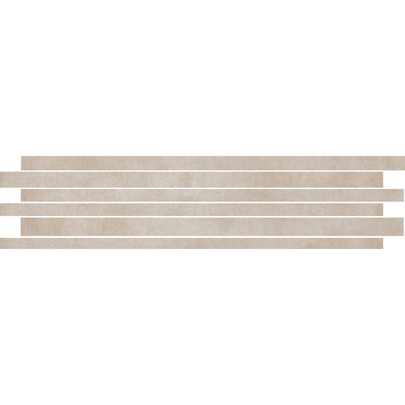 Rak Basic Concrete Beige Matt 15cm x 60cm Multi Strip Porcelain Wall and Floor Tile - AMBGZBSC-BE.2R/BRK - Beige