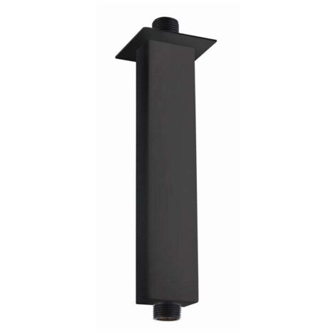 RAK Black 250mm Rectangular Brass Ceiling Arm - RAKSHW0002B