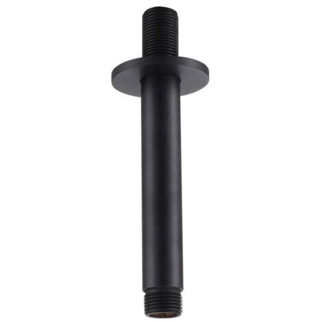 RAK Black 250mm Round Brass Ceiling Arm - RAKSHW0004B