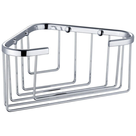 RAK Chrome 150mm x 105mm x 28mm Single Deep Corner Basket - RAKOP10626