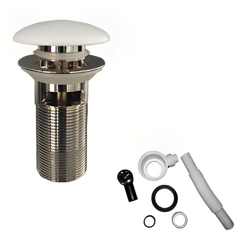 RAK Click Clack Basin Waste with Overflow Cover White - Slotted