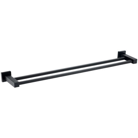 RAK Cubis Black Double Towel Rail - RAKCUB9912B