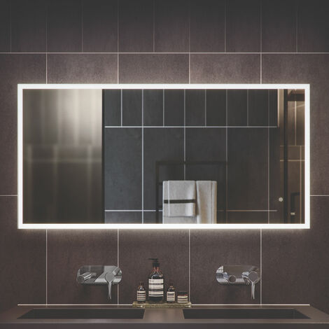 RAK Cupid Landscape LED Mirror with Switch and Demister Pad 600mm H x 1200mm W Illuminated