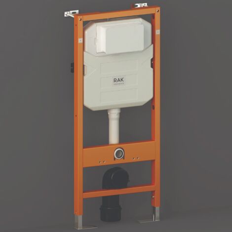 RAK Ecofix Concealed Toilet Support Frame with 120mm Concealed Cistern 1140mm High - Orange/White