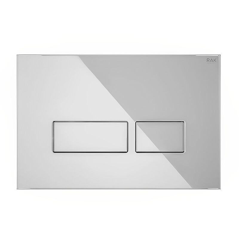 RAK Ecofix Rectangular Dual Flush Plates - White Glass