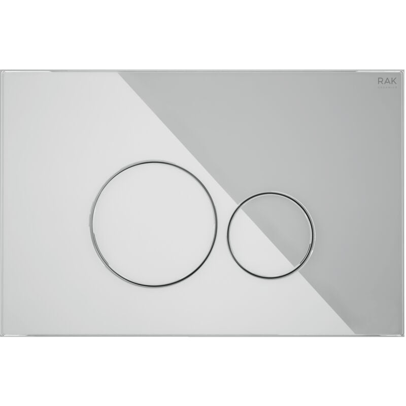 RAK Ecofix Round Dual Flush Plates - White Glass