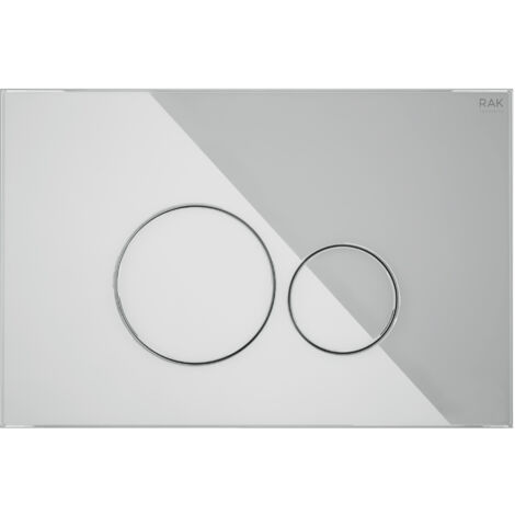 RAK Ecofix Round Dual Flush Plates - White Glass