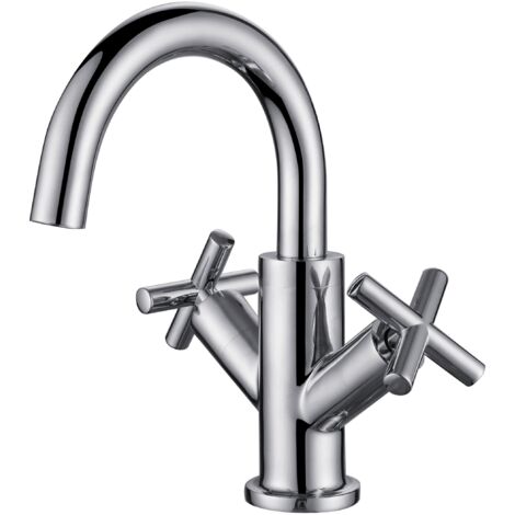 RAK Ella Mono Basin Mixer Tap Dual Handle - Chrome