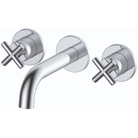 RAK Ella Wall Mounted 3 Tap Hole Basin Mixer Tap - RAKELL3010