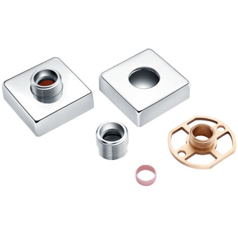 RAK Exposed Square Shower Bar Mixer with Easy Fitting Kit Pair - RAKSHW5002