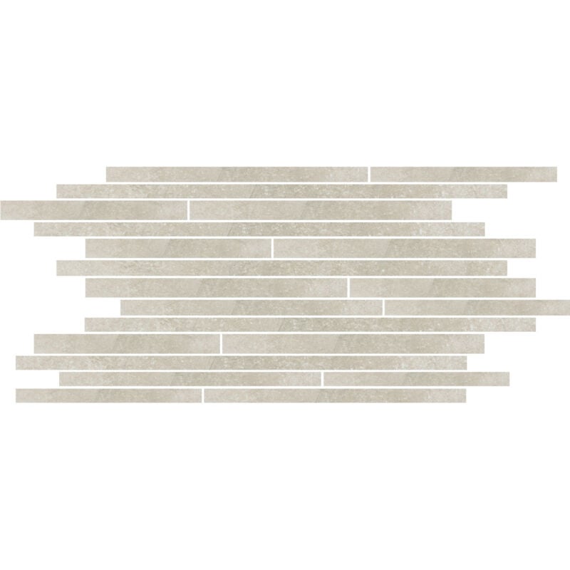 Rak Fashion Stone Beige Matt 30cm x 60cm Thin Muretto Porcelain Mosaic Tile - AGMZZFNSEBEE006632 - Beige