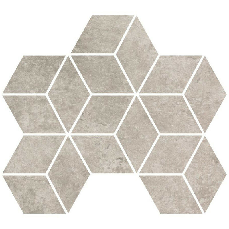 Rak Fashion Stone Clay Matt 25.5cm x 29.5cm Rhomboid Porcelain Mosaic Tile - AGWZZFNSECLA005498 - Clay