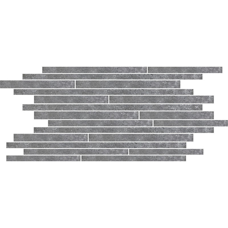 Rak Fashion Stone Grey Matt 30cm x 60cm Thin Muretto Porcelain Mosaic Tile - AGMZZFNSEGRY005643 - Grey