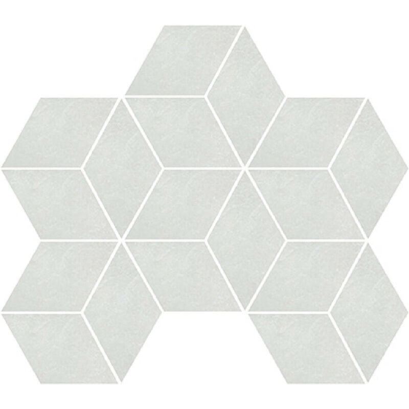 Rak Fashion Stone Ivory Matt 25.5cm x 29.5cm Rhomboid Porcelain Mosaic Tile - AGWZZFNSEIVO006651 - Ivory