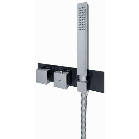 RAK Feeling Black Square Horizontal Concealed Thermostatic Dual Control Shower Valve - RAKFSV2504SHS