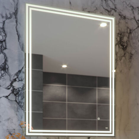 RAK Hermes 600mm 800mm Bluetooth Illuminated LED Mirror with Demister and Touch Sensor - RAKHER5002