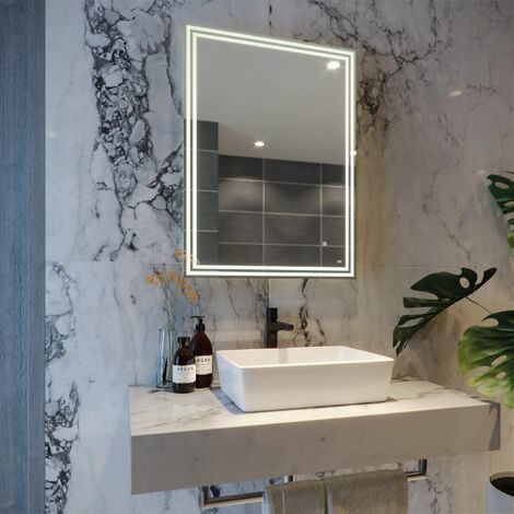 main image of "RAK Hermes LED Bathroom Mirror Demister Anti-fog Shaver Socket IP44 800 x 600mm"