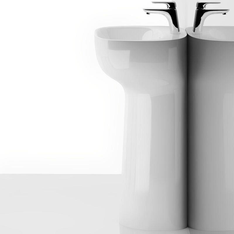 Rak Ceramics - RAK Illusion Freestanding Wash Basin with Hidden Fixing 540mm Wide 1 Tap Hole - Alpine White