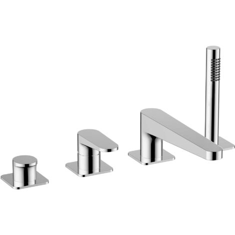 RAK Ischia Chrome Deck Mounted 4 Tap Hole Bath Shower Mixer Tap - RAKISH3013C
