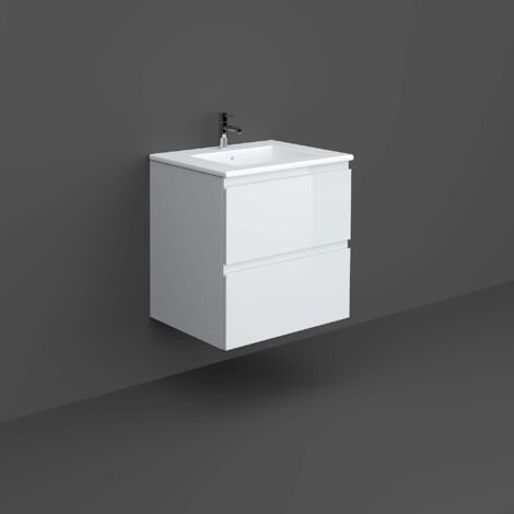 RAK Joy Pure White 600mm Wall Hung Vanity Unit - JOYWH060PWH