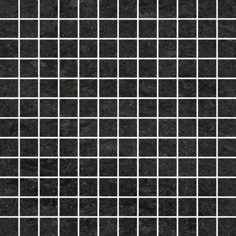 Rak Lounge Black Polished 30cm x 30cm Sheet 2.5cm x 2.5cm Squares Porcelain Mosaic Tile - AM-GPD-57P - Black