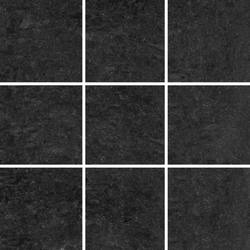 Rak Lounge Black Unpolished 30cm x 30cm Sheet 10cm x 10cm Squares Porcelain Mosaic Tile - AM-GPD-57UP10/10 - Black