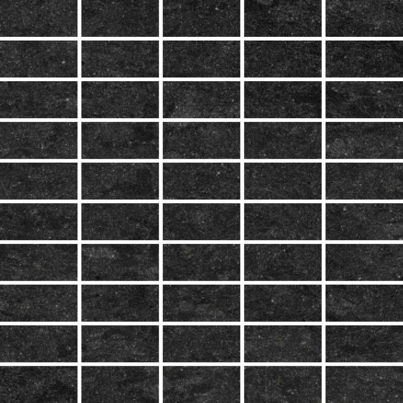 RAK Lounge Black Unpolished 30cm x 30cm Sheet 3cm x 6cm Bricks Porcelain Mosaic Tile - AM-GPD-57UP - Black