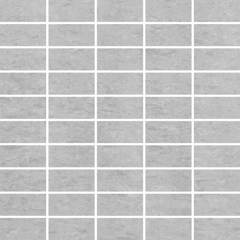 RAK Lounge Grey Unpolished 30cm x 30cm Sheet 3cm x 6cm Bricks Porcelain Mosaic Tile - AM-GPD-59UP3/6 - Grey