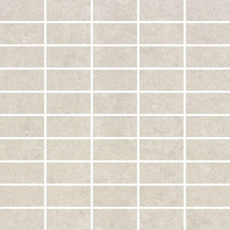 Rak Lounge Light Grey Unpolished 30cm x 30cm Sheet 3cm x 6cm Bricks Porcelain Mosaic Tile - AM-GPD-52UP/A - Light Grey