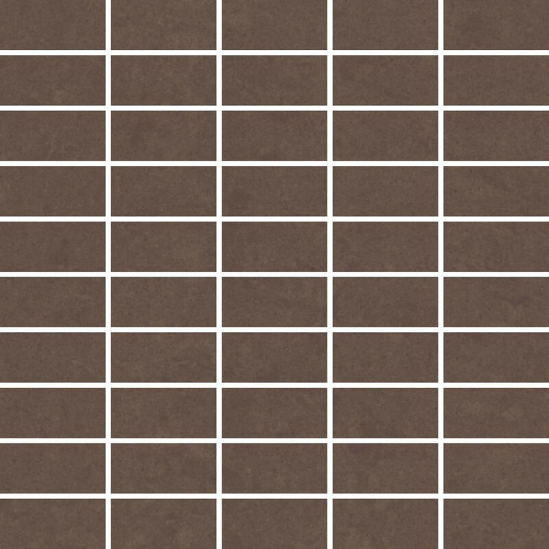 RAK Lounge Mocca Unpolished 30cm x 30cm Sheet 3cm x 6cm Bricks Porcelain Mosaic Tile - AM-GPD-662UP - Mocca