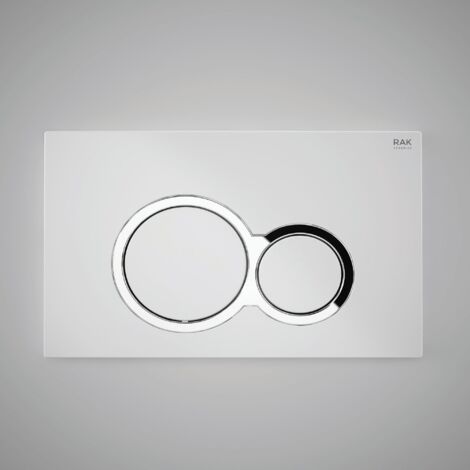 RAK Matt Chrome Flush Plate with Polished Chrome Round Push Plates - FSRAKPPL001