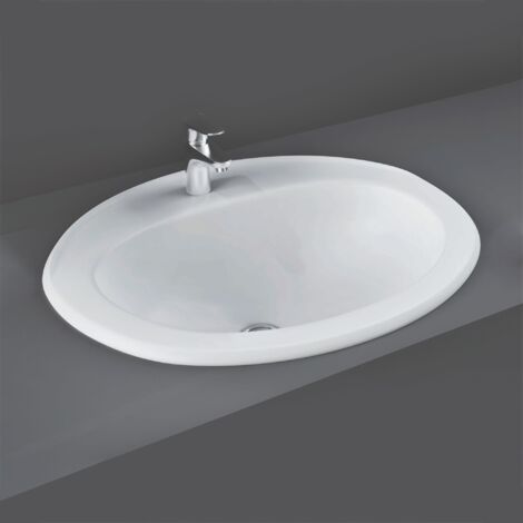 RAK Mira 560mm x 475mm x 210mm Inset Basin with 1 Tap Hole - OC67AWHA