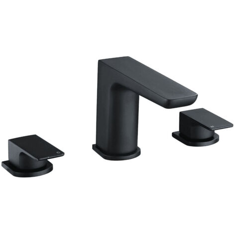 RAK Moon Black Deck Mounted 3 Tap Hole Bath Filler Tap - RAKMOO3011B