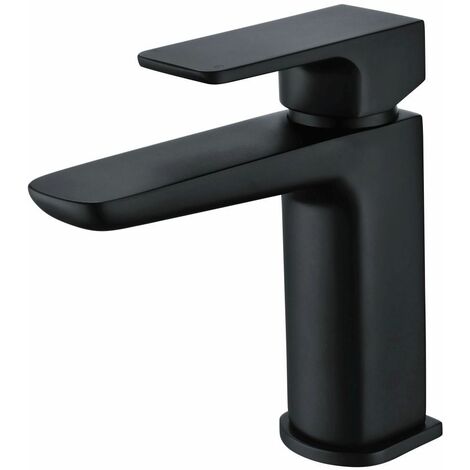 RAK Moon Black Mono Basin Mixer Tap with Clicker Waste - RAKMOO3001B