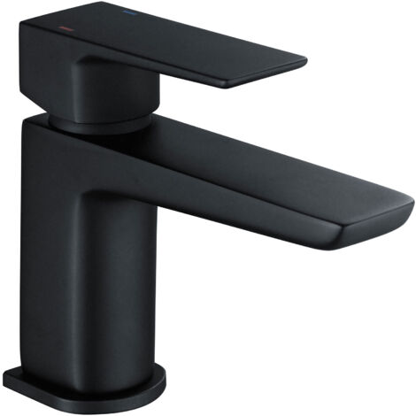 RAK Moon Mini Mono Basin Mixer Tap with Clicker Waste - Black