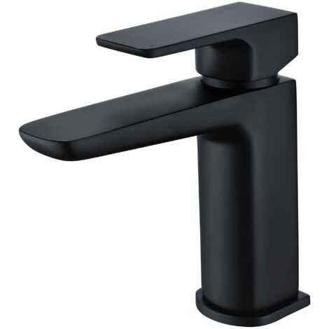 RAK Moon Mono Basin Mixer Tap with Clicker Waste - Black