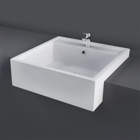 RAK Nova 460mm Semi Recessed Basin - 1 Tap Hole - White